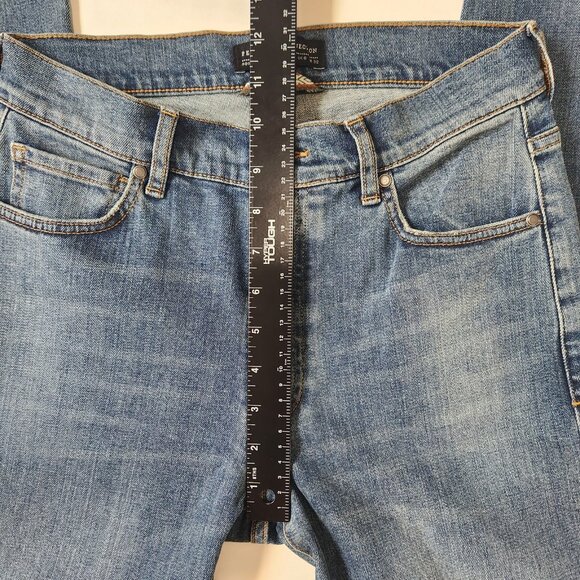 Peruvian Connection Slim Straight Jeans 2 Blue Mid Rise‎ Buttonfly Hemmed - Picture 6 of 11